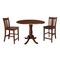International Concepts Round 42 in Rd Ped Gathering Ht Table, 2 Counter Ht Stools, Espresso, 42 in W, 42 in L, 35.5 in H K581-42DPT-S102-2 - alternate 1